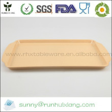 Bamboo fiber and rice husk food tray in light orange